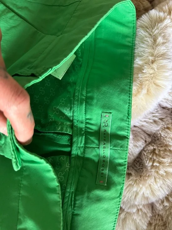 RAFFAELLO ROSSI Women’s Dora Cropped Green Trousers Size 6 US (34 DE) - Picture 9 of 11